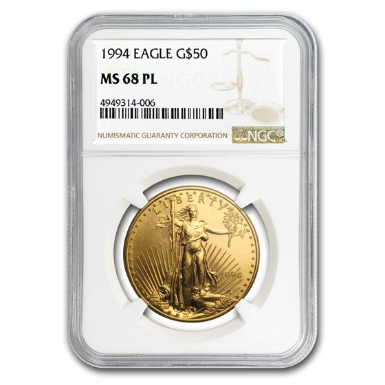 1994 1 oz Gold American Eagle MS-68 PL NGC 1994 1 oz Gold American Eagle MS-68 PL NGC